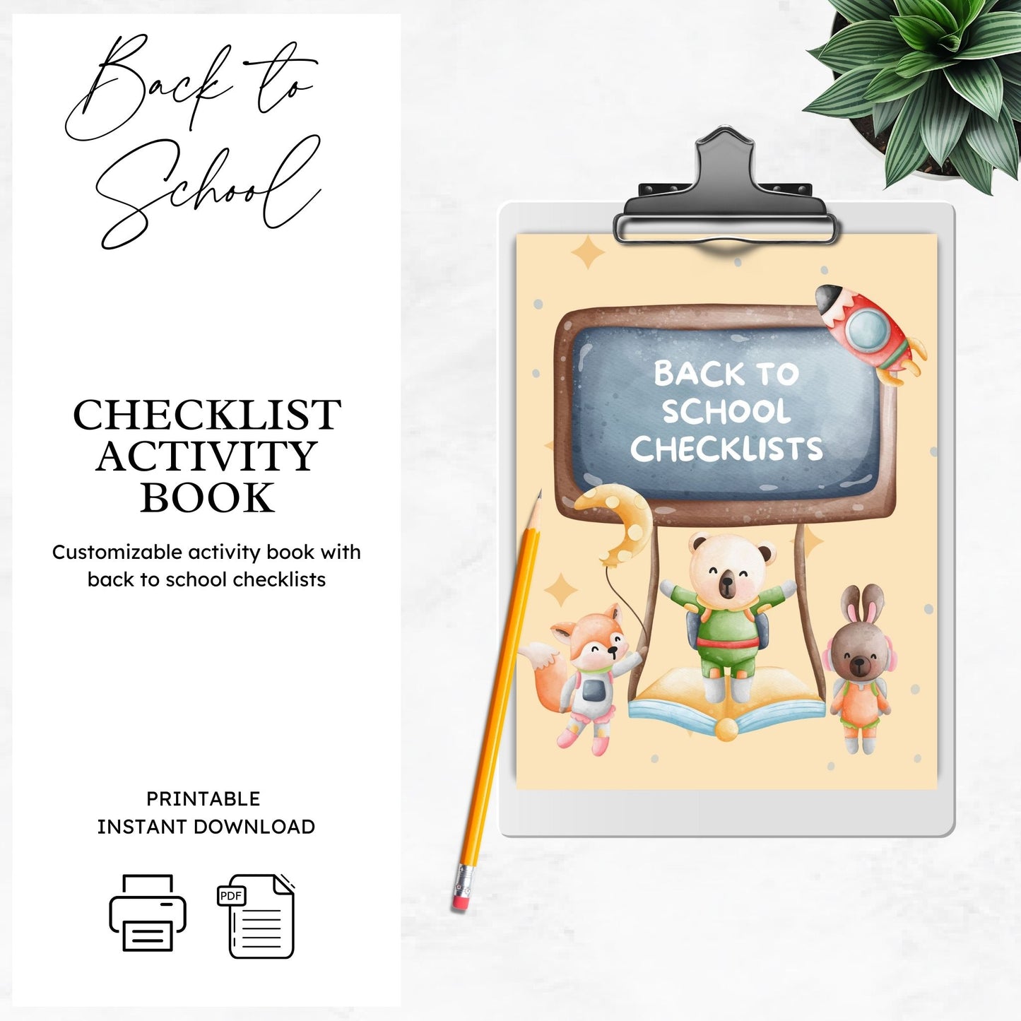 Printable Back to School Checklist Activity Book for Kids
