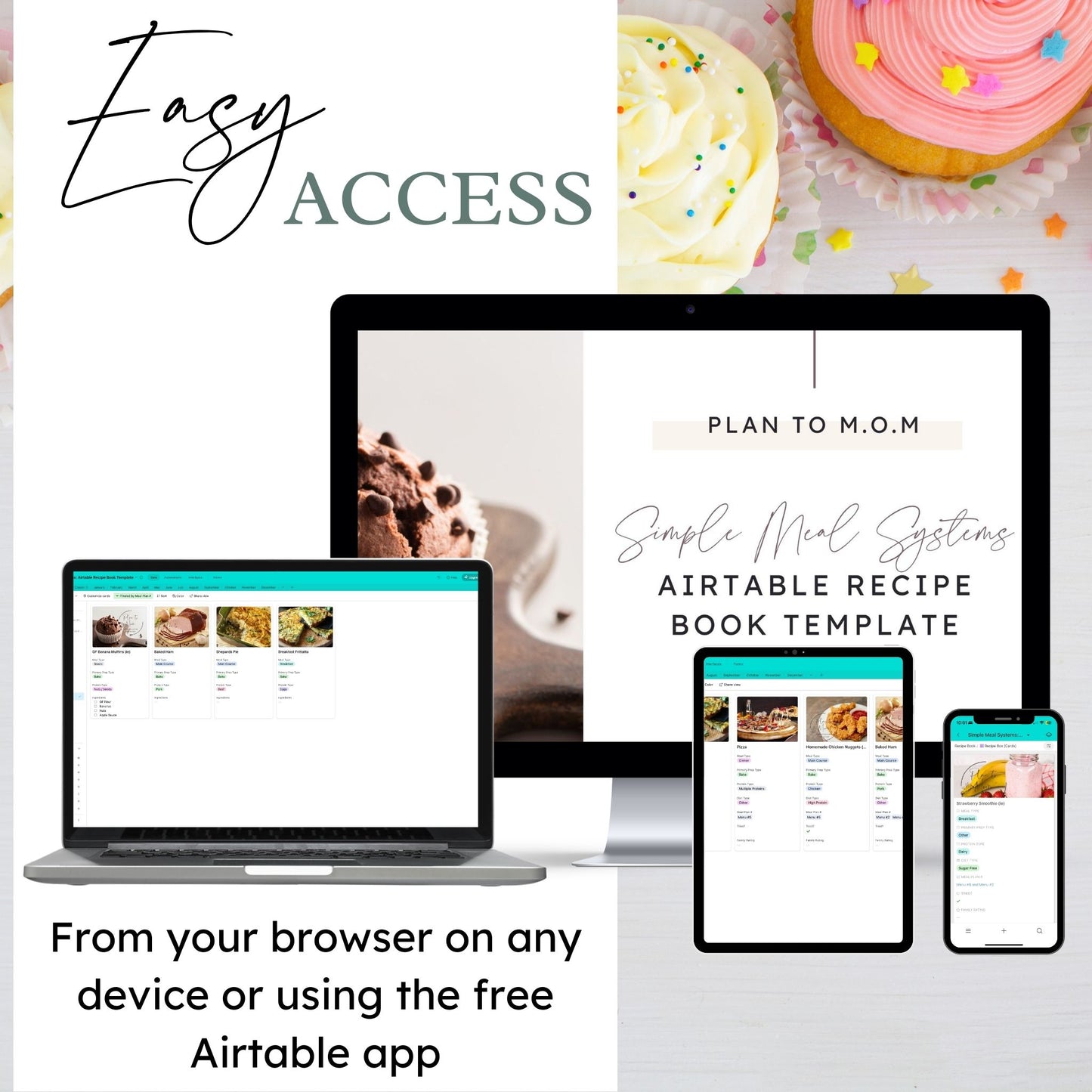 Airtable Meal Planning: Simple Meal Systems Recipe Book Template