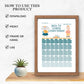 wooden frame on a shelf with a plant sitting beside. Text on image states how to use this product. Download, print, frame or hang and use. Picture in frame is a mockup image of the printable back to school calendar countdown in the cute kids design